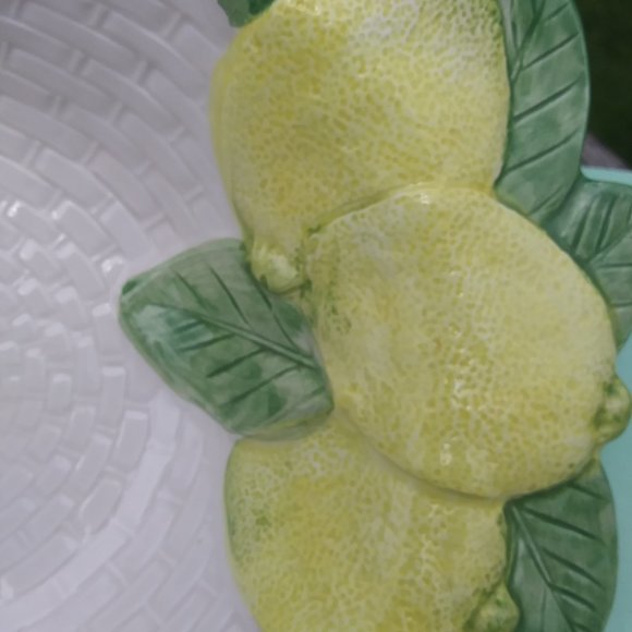 Vintage Fitz and Floyd Fruit Basket Weave Lemon bowl - Picture 11 of 15